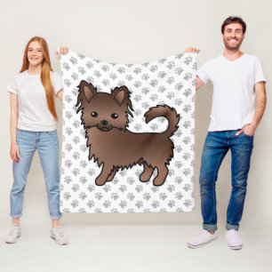 Couverture Polaire Chihuahua à longs poils au chocolat Chien de dessi