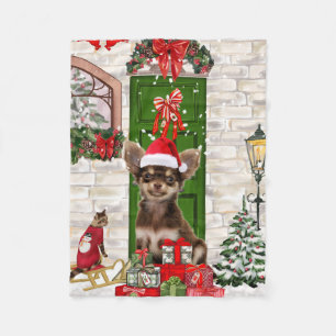 Couverture Polaire Chihuahua Chien Noël