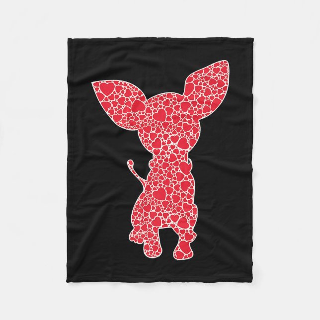 Couverture Polaire Chihuahua Coeurs Chien Chiot Putain Lover (Devant)