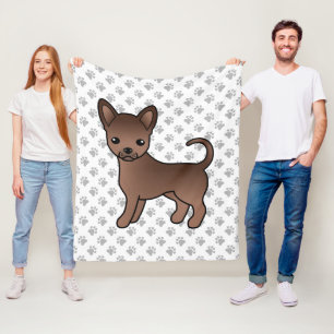 Couverture Polaire Chihuahua de dessin animé à poils lisses au chocol