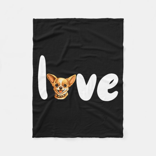 Couverture Polaire Chihuahua Dog Love For Valentines Day  (Devant)