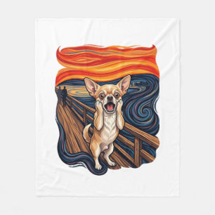 Couverture Polaire Chihuahua hurlant cri de pont de chien_1