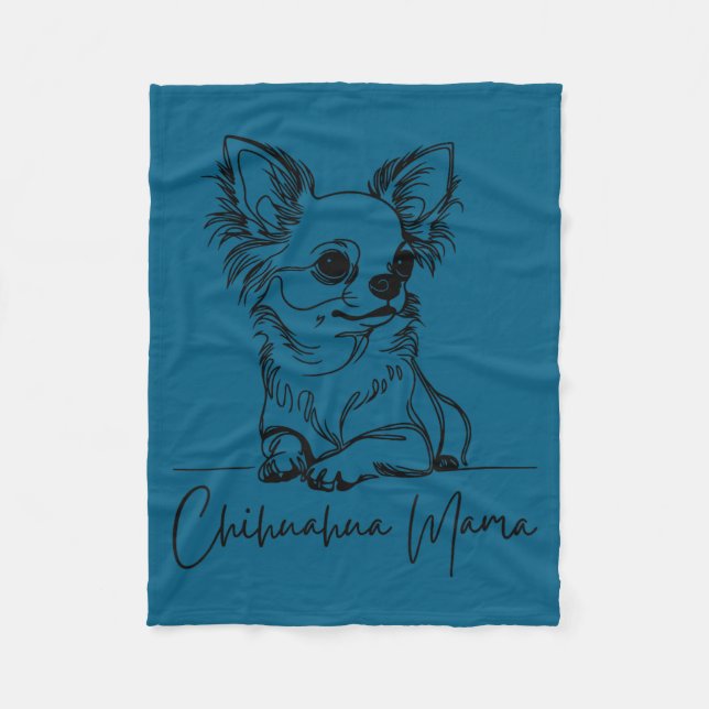 Couverture Polaire Chihuahua Mama Long Haired Chihuahua Mom Cute Dog  (Devant)