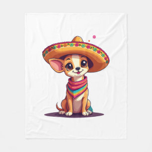 Couverture Polaire Chihuahua Mexique Cinco de Mayo Chien Drôle (