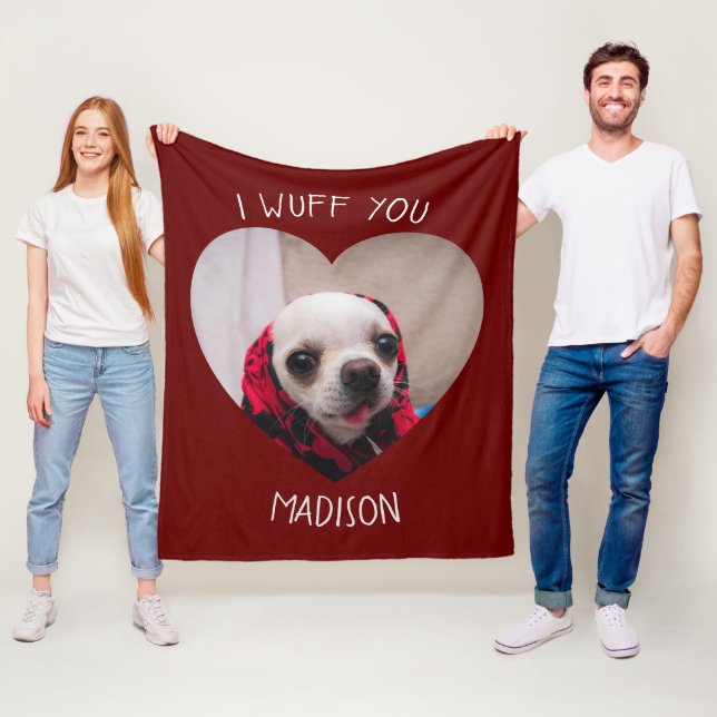 Couverture Polaire Chihuahua mignon wua vous aimez Saint Valentin pho (En situation)