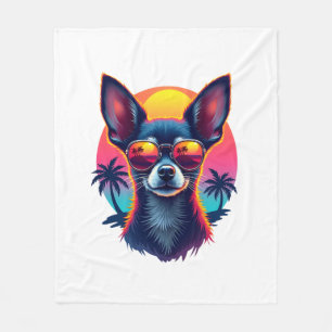 Couverture Polaire Chihuahua Peinture Abstraite Couleur Chien Mign