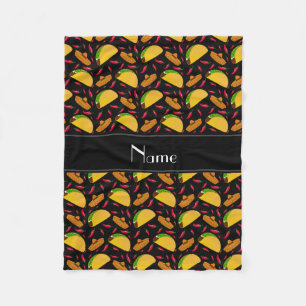 Couverture Polaire Chilis noirs nommés personnalisés de sombreros d