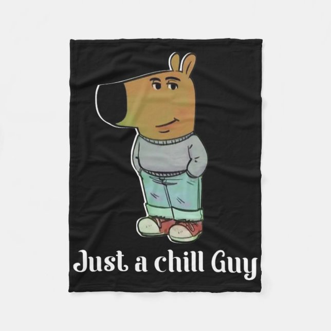 Couverture Polaire Chill Guy Dog Tee Funny Chill Guy Meme  (Devant)
