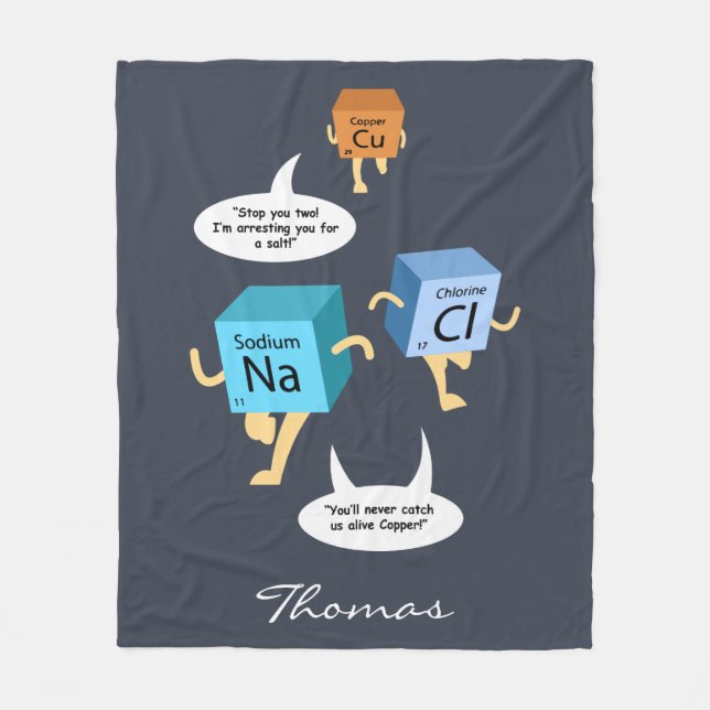 Couverture Polaire Chimie Éléments de tableau périodique amusant (Devant)