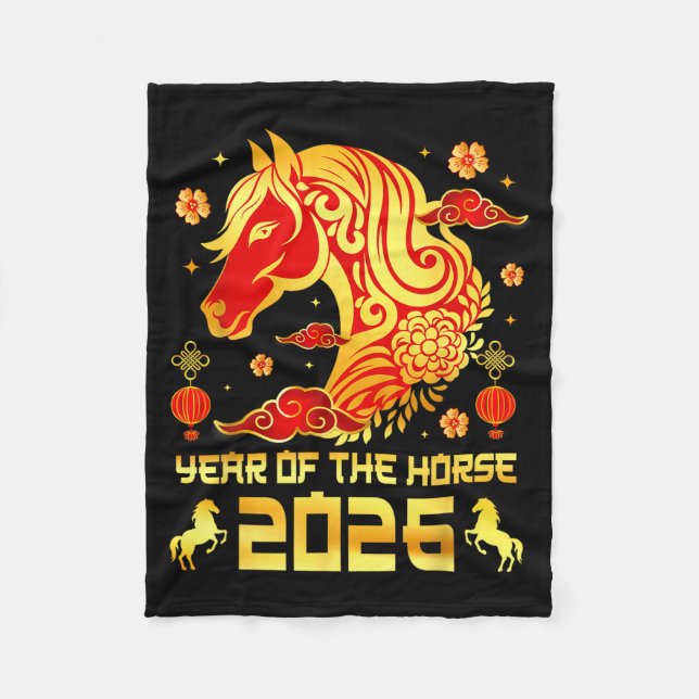 Couverture Polaire Chinese New Year 2026 Horse Happy Chinese New Year (Devant)