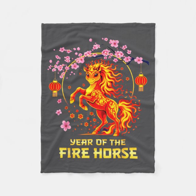 Couverture Polaire Chinese New Year 2026 Year Of The Fire Horse  (Devant)