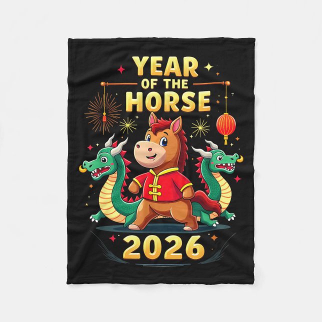 Couverture Polaire Chinese New Year 2026 Year Of The Horse  (Devant)