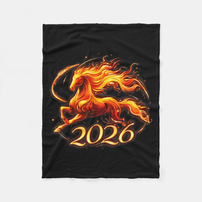Couverture Polaire Chinese New Year 2026 Year Of The Horse Fire Horse (Devant)
