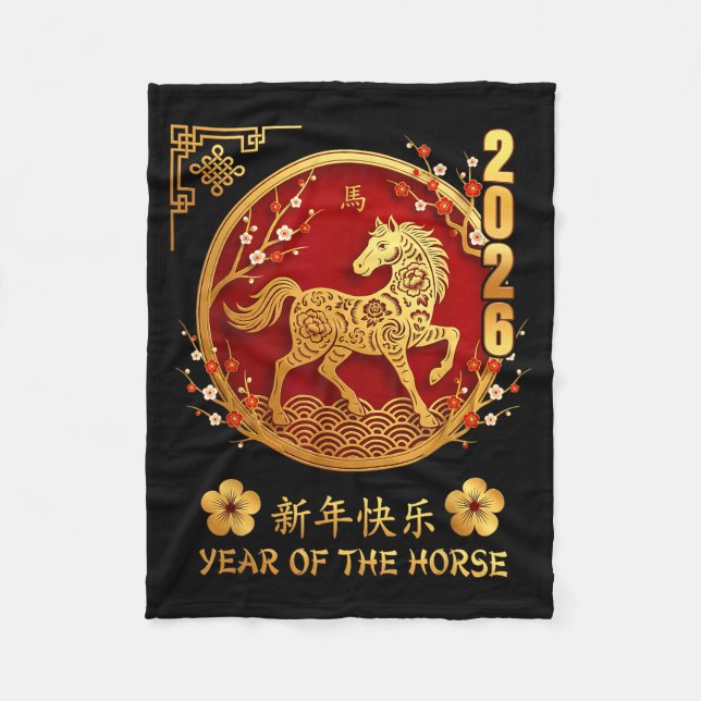 Couverture Polaire Chinese New Year 2026 Year Of The Horse Zodiac Lov (Devant)