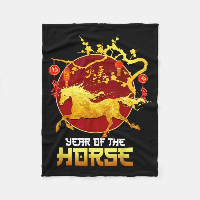 Couverture Polaire Chinese New Year Horse The Year Of The Horse 2026  (Devant)