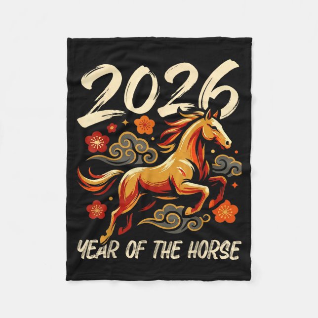 Couverture Polaire Chinese New Year Lunar Year Of The Horse 2026  (Devant)