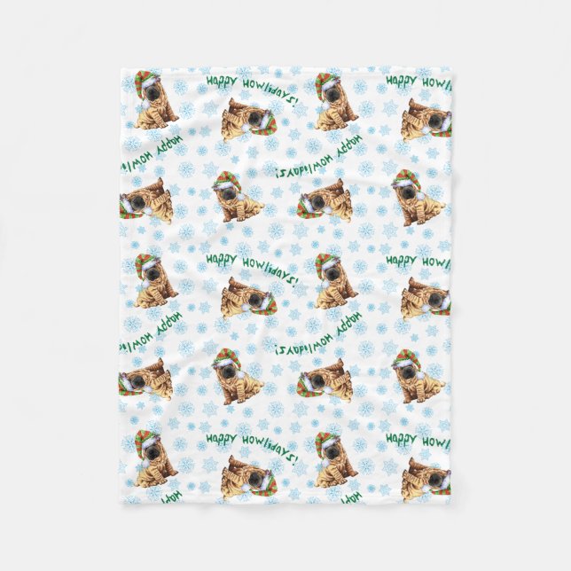 Couverture Polaire Chinois heureux Shar-Pei de Howlidays (Devant)