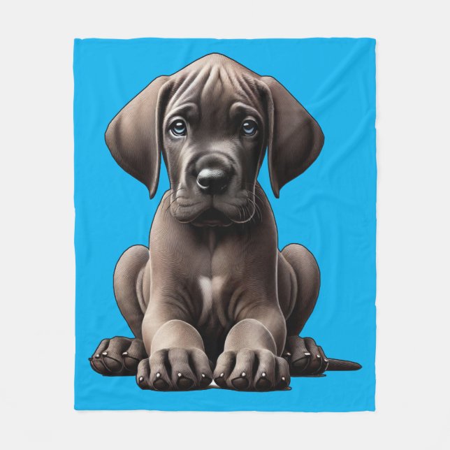 Couverture Polaire Chiot adorable de Grand Danois (Devant)