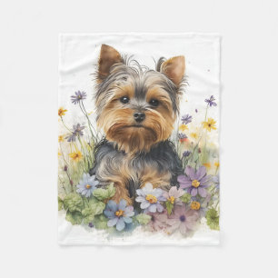 Couverture Polaire Chiot adorable Yorkshire Terrier