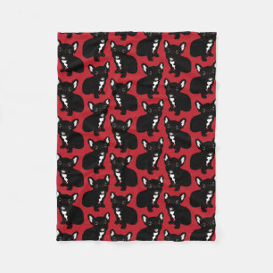 Couverture Polaire Chiot Brindle mignon de Frenchie