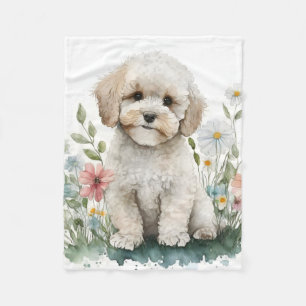 Couverture Polaire Chiot Caniche Adorable