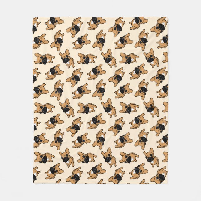 Couverture Polaire Chiot de Frenchie de faon (Devant)