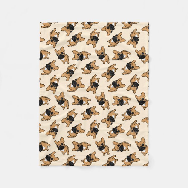 Couverture Polaire Chiot de Frenchie de faon (Devant)