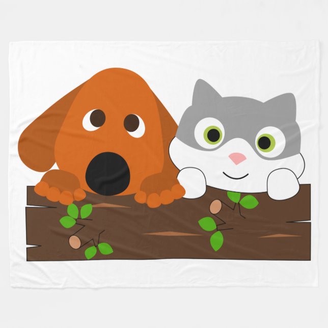 Couverture Polaire Chiot et chaton (Devant (Horizontal))