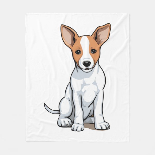 Couverture Polaire Chiot Kawaii Basenji (Devant)