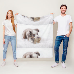 Couverture Polaire chiot merle rouge AS