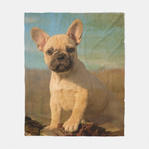 Couverture Polaire Chiot mignon de bouledogue français, confort