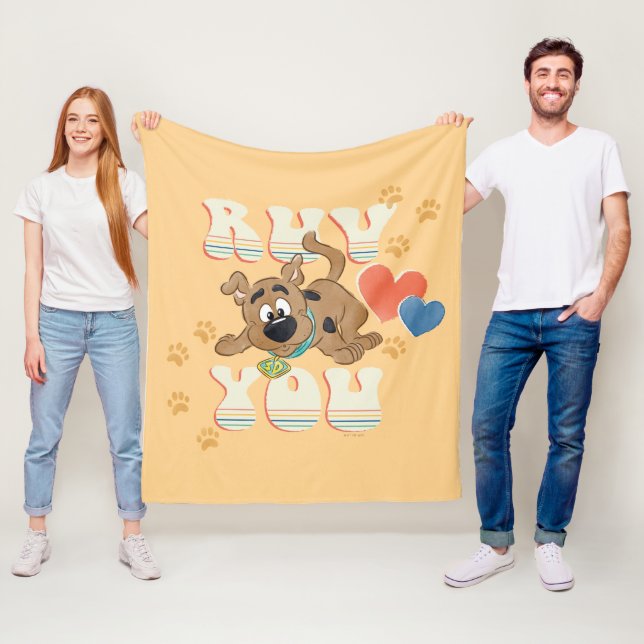 Couverture Polaire Chiot Scooby-Doo "Ruv You" (En situation)