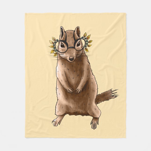 Couverture Polaire Chipmunk Cute Rodent Animal Hippie (Devant)