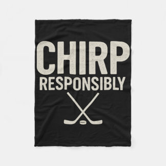 Couverture Polaire Chirp Responsibly Funny Beer League Hockey Player