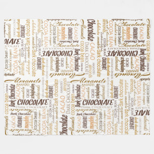 Couverture Polaire Chocolat, amandes et nuage foncé de mot de