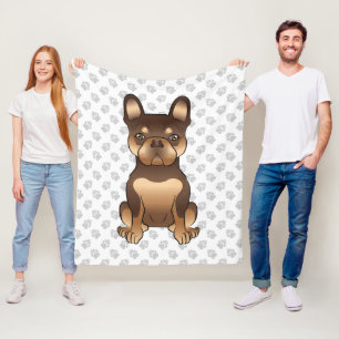 Couverture Polaire Chocolat et Tan French Bulldog Chien Mignon & Patt