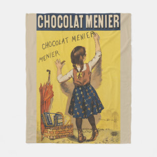 Couverture Polaire Chocolat Menier Petite fille Mur écriture