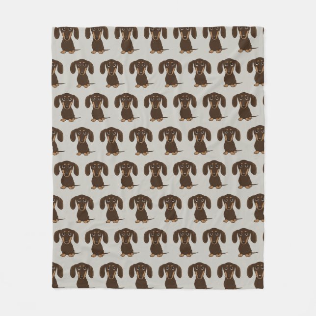 Couverture Polaire Chocolat mignon Dachshund Wiener Motif (Devant)