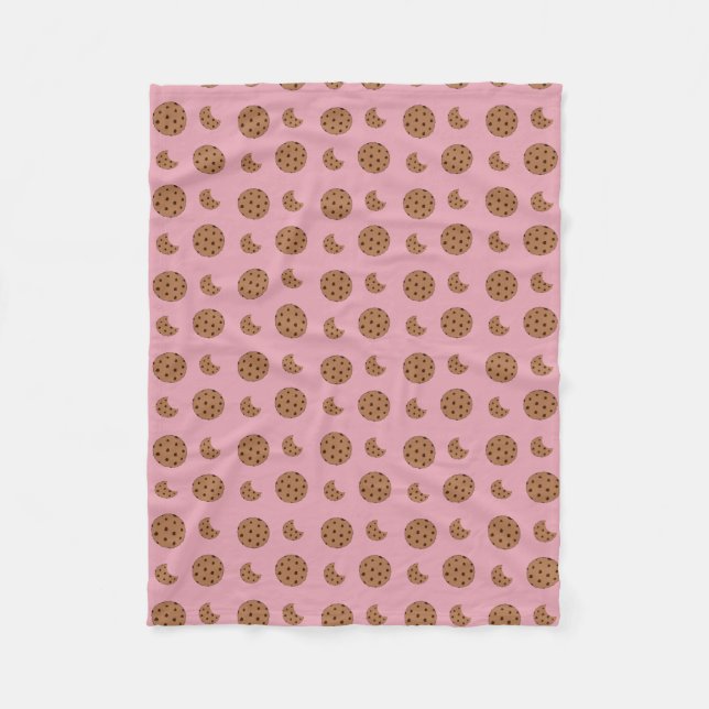 Couverture Polaire Chocolat rose pâle biscuits piqûres (Devant)