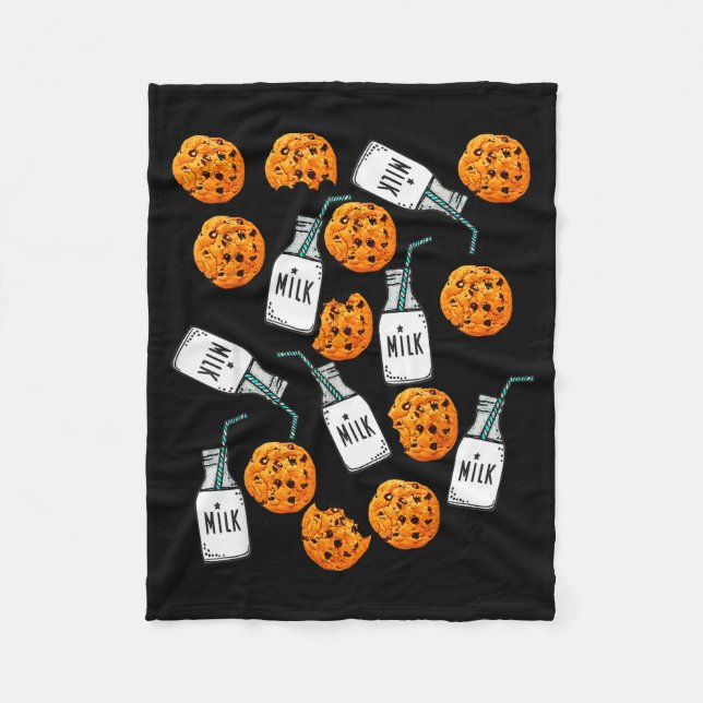 Couverture Polaire Chocolate Chip Cookies And Milk Funny Costume  (Devant)