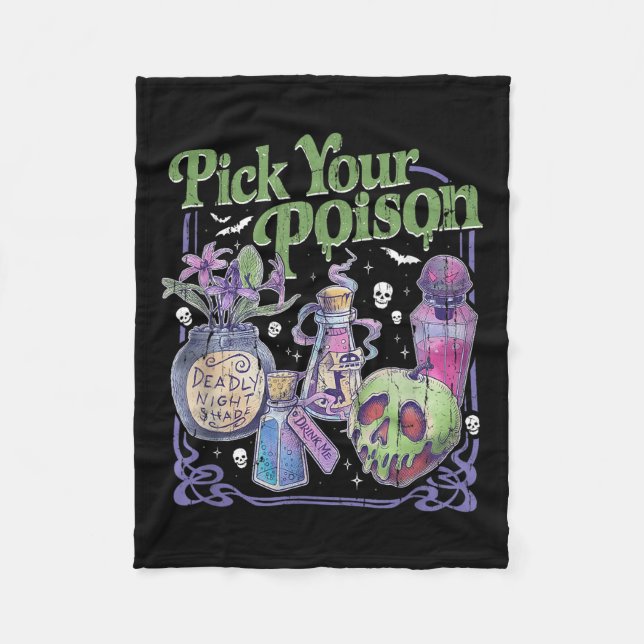 Couverture Polaire Choisis ton poison, Vintage princesse Halloween (Devant)
