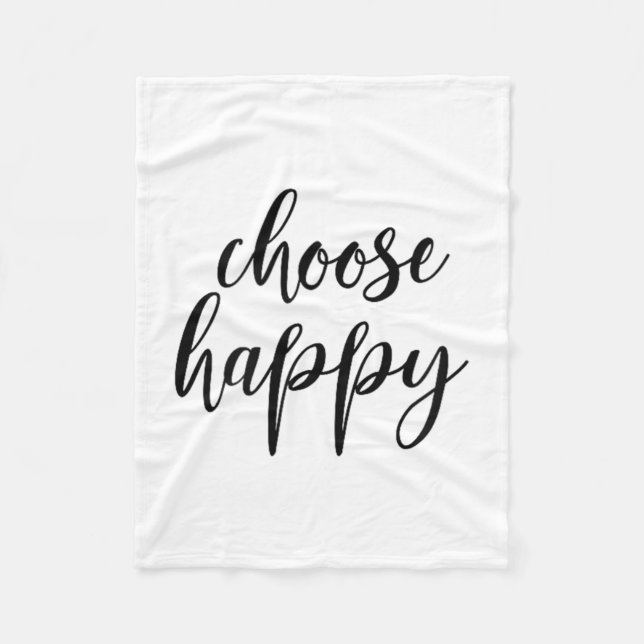 Couverture Polaire Choose Happy - For Women &amp; Men, Motivational Q (Devant)