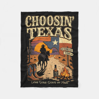 Couverture Polaire Choosin Texas Lone Star State of Mind Cow-boy