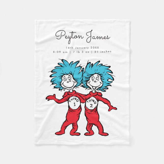 Couverture Polaire Chose Une Chose Deux Jumeaux Bébé Naissance Statis (Devant)