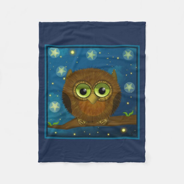 Couverture Polaire Chouette brune moelleuse (Devant)