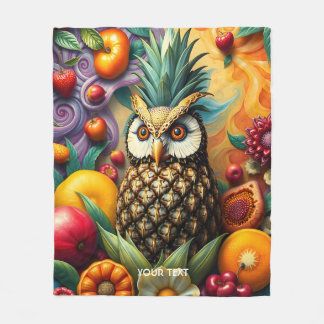 Couverture Polaire Chouette d'ananas serène mignonne Imaginaire