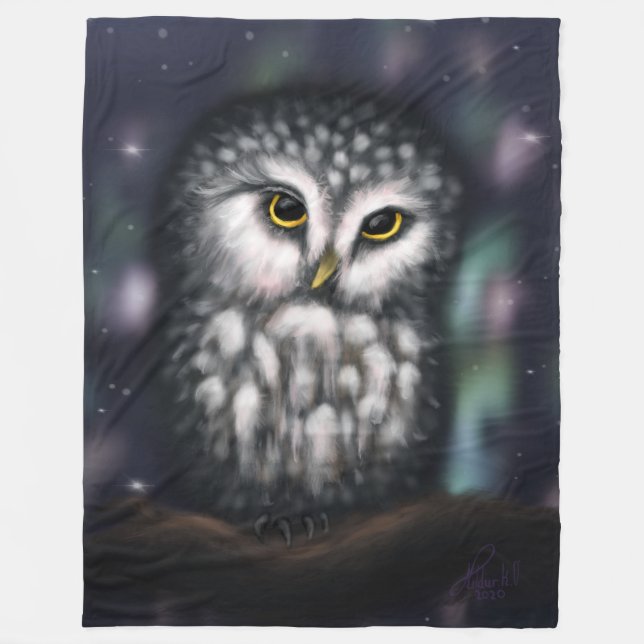 Couverture Polaire Chouette mystique dans la tombée de la nuit du Nor (Devant)