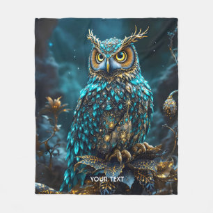 Couverture Polaire Chouette Turquoise en laiton Imaginaire