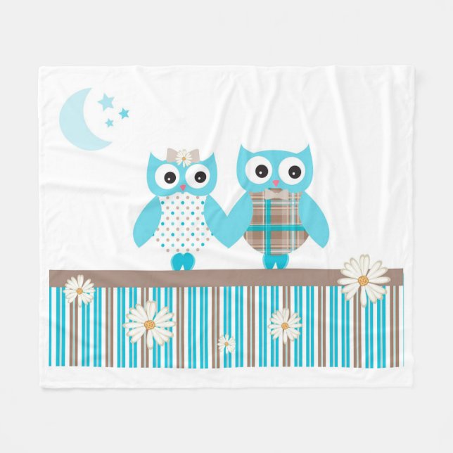 Couverture Polaire Chouettes (Devant (Horizontal))