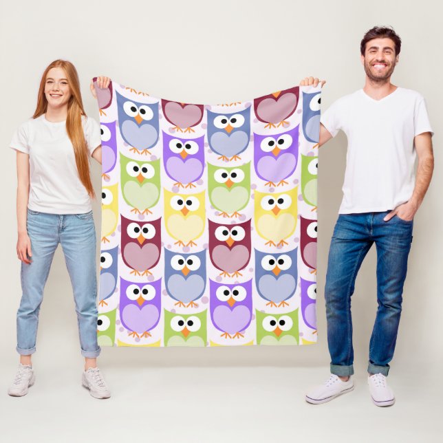 Couverture Polaire Chouettes mignonnes, Chouette Motif, Chouettes pou (En situation)